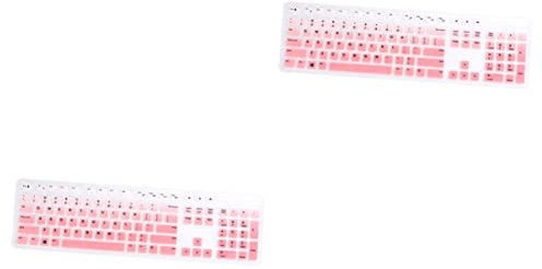 Gatuida 2pcs Silicone Keyboard Protective Film Keyboard Cover for Wired Thin Silicone Skin Compatible with Laptop Protects Keys against Dust and Spills