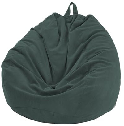 Fansu Puff, Colores Sólidos con Asa, Puf Sin Relleno para Adultos y Niños, Pana Puff Infantiles (70x80cm, Verde Oscuro)