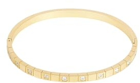Acura-Styles Gold Armreif Damen mit Zirkonia Vergoldet 18 kt Edelstahl Wasserfest Hypoallergen Pooltauglich Goldarmreif für Frauen Geschenk für Frauen