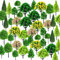 Dtoterul Modellbau Bäume 55 Stück Landschaft Modell Bäume Miniatur Bäume und Büsche Gemischte Architektur Bäume Zug Bäume Eisenbahn Landschaft Diorama Baum Wichtel Baustelle Set,3-7cm