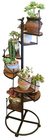 JQUAL Decor Stair Shape Spiral Plant Stand for Holds 8-Flower Pot, Flower Pot Holder Planter Organizer Shelf, Multiple Rack Wrought Iron Plant Shelf for Garden Indoor Outdoor Home