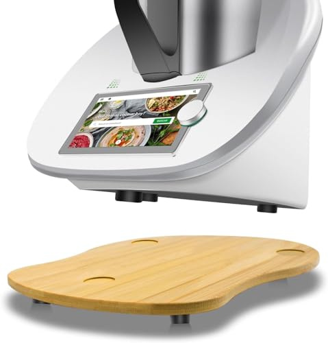 Gleitbrett für Thermomix TM6 TM5, Bambus Schnelles Bewegen Gleitbrett für Thermomix Vorwerk Küchenmaschine TM6 Zubehör, Rollbrett für Thermomix TM6 TM5 Unterlage Brett Rollbrett