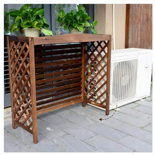 RFXYWHZQ Verstecktes Klimaanlagengestell Wasserdicht Klimaanlagenabdeckung Aus Holz Für Drinnen Draußen Blumenständer Pflanzenstander Balkon Rack Sichtschutz Jalousien (Size : L100 X W43 X H94cm)