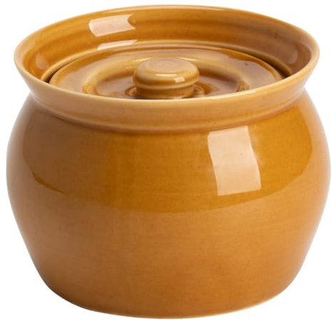 TAMUME Tureen de porcelana, elegante olla de sopa con tapa para conservar el sabor natural, color marrón