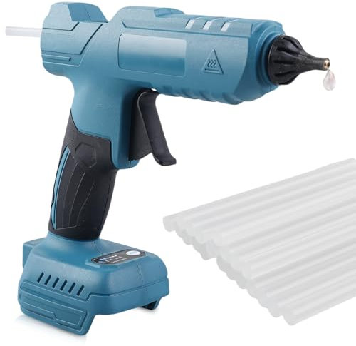 GOEDCH Pistola Colla a Caldo Senza Fili: 18V 200W Pistola per Colla a Caldo, Stick di Colla da 11×150mm, Batteria Riscaldamento Rapido per Fai Da Te, Arte, Artigianato (Senza Batteria)