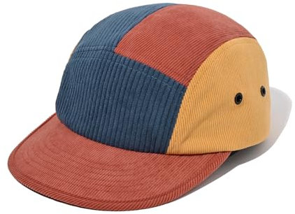 CLAPE Herren Cord Cap Damen - Corduroy 5 Panel Cap Vintage Basecap mit Flacher Krempe, Verstellbar, UV-Schutz Kappe