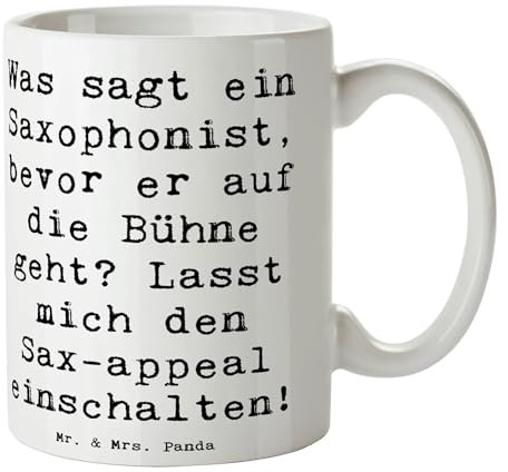 Mr. & Mrs. Panda Tasse Spruch Magischer Saxophon-Charme - Geschenk, Saxophonist, Musiker Geschenk, Kaffeetassen, Musik, Blues, Tasse Sprüche, Humor,