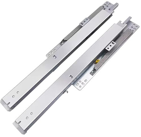 Schubladenschienen, Vitrinen-Bodenführungen, Dreiteilige Geräuschlose Push-Pull-Führungen, Bodenmontage-Führungen, Gleitschiene, 1 Paar (2 Stück), Verdickter Edelstahl(20cm/7.9in)