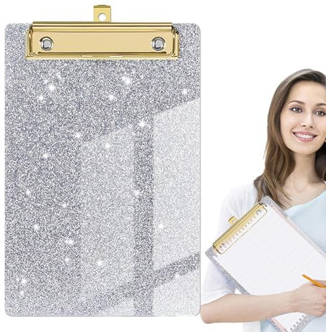 Niedlicher Briefbeschwerer, Acryl Briefbeschwerer, glitzernder Speicher Briefbeschwerer, Briefbeschwerer, Briefbeschwerer, Briefbeschwerer, tragbar, schick, niedriges Profil, mit goldenem Clip, für