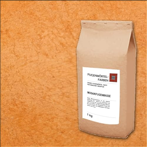 MOSAIK-Fugenmörtel | ORANGE | 1kg | Öko Trass-Fugenmörtel Historisch | Historische Öko-Rezeptur ohne Weichmacher. Für 1-4mm schmale Fugen an Wand & Boden im Innen- & Außenbereich. Frostfest.