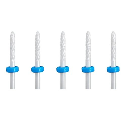 ZSjing 5 Brocas de cerámica for decoración de uñas, Cortador rotatorio, Aparato de Limpieza for manicura, Accesorios for fresadora de uñas, Herramienta for Quitar Gel de uñas
