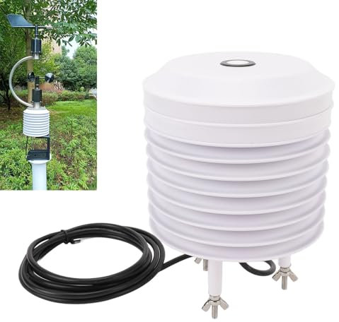 Wettersensor-Lamellenbox, 4-in-1-Lichtintensitäts-CO2-Atmosphärentemperatur- und Luftfeuchtigkeitssender für Außenumgebungen, Einfache Installation, Hochgenaue Messung
