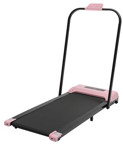 2-In1 Klappbar Laufband Elektrisch Heimtrainer Fitness Elektrisches Running Walking Pad Motorisiertes Laufband mit LCD-Display und Fernbedienung für Häusern Fitness-Studios Büros etc (Rosa)