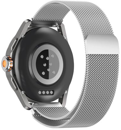 MiRowy 22mm Metal Strap for Xiaomi Watch S4/S4 Sport/S3/S1 Pro/Watch 2/2 Pro/Mi Watch S1/S1 Active/Mi Watch, Stainless Steel Magnetic Bracelet for Redmi Watch 5 Active/Redmi Watch 5 Lite - Silver