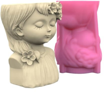 Stampo decorativo in silicone a forma di ragazza adolescente dolce stampo in silicone stampo per vasi di fiori bella stampo per vasi di piante