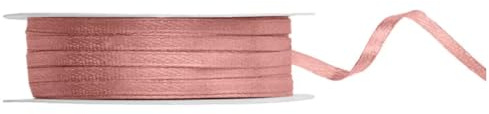 50 Meter Satinband Altrosa 3mm – Schmales Schleifenband Dusty Rose, Geschenkband & Dekoband für Hochzeit, Boho Deko, Basteln & Geschenkverpackung - reißfest