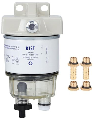 BOROCO R12T Boot Marine Rotation Kraftstoff Filter Boot Rotation Kraftstofffilter Marine Rotation Kraftstoff Wasserabscheider, Wasser Separator Passt für Schnellboot