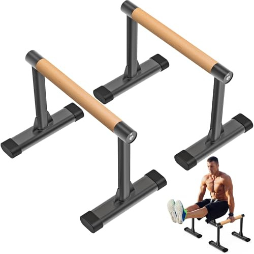 Kipika parallella barer, push-up-barer och dip-bar med bekväma, tjocka handtag, vinglande träningsutrustning för handstativ, L-sit, gymnastik och styrketräning, 600 pund lastkraft, 30 cm höjd