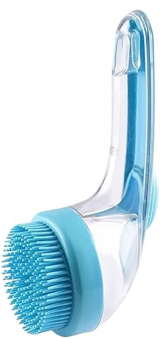 Whnbuij Brosse de bain pour chiens – Brosse de bain pour chien, brosse à récurer, brosse de massage en silicone, poignée ergonomique pour intérieur et extérieur, bain, douche, spa, chats, chatons