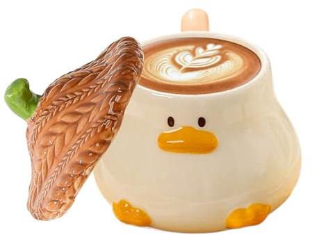 Taza de café , linda taza de café Taza de café de cerámica con tapa