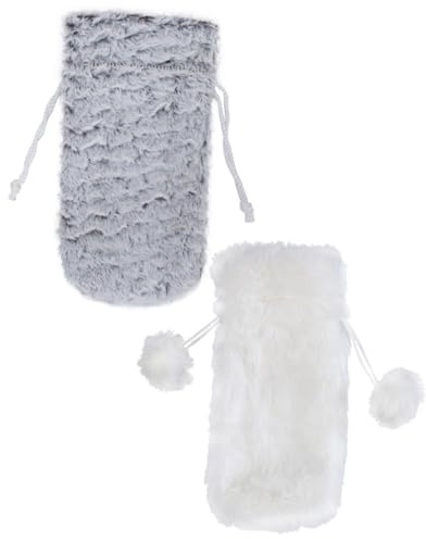 ERINGOGO 2pièces Housse De Bouteille De Noël Lot pour Bouteille De Vin Blanc Et Gris Décoratif Festive