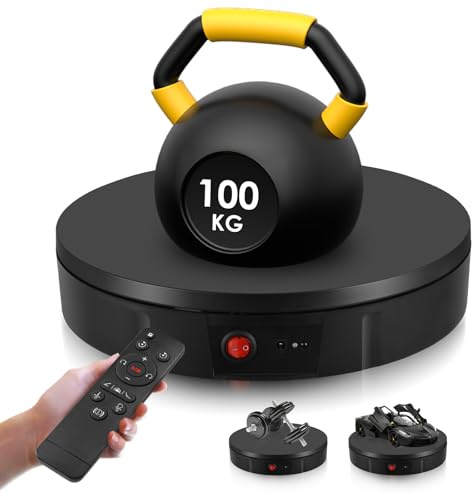 Piatto Girevole Elettrico, 30CM 100KG e Ricaricabile Espositore Girevole Elettrico, 360° Direzione e Velocità Regolabili Base Girevole Elettrica con 5 Pannello di Sfondo per Esposizione di Gioielli