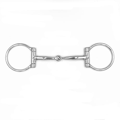 Equine Smile ES0161 JW Mors Western Snaffle West Snaffle avec anneau en D simple cassé Diamètre de l'anneau : 65 mm Épaisseur de mors : 12 mm (11,5 cm)