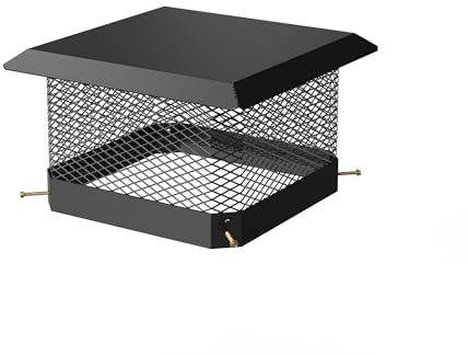 Garvee Chapeau de cheminée professionnel en acier galvanisé - Protection anti-étincelles et pare-pluie - Grille réglable robuste, Ventilation supplémentaireérieure pour conduit, 19x19 Pouces