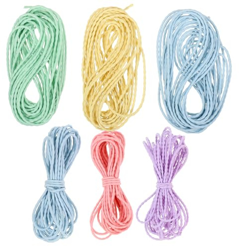 LAPYAPPE 6 Cordones Elásticos Multicolor para Pulseras y Joyería Diy, Cuerda Elástica Fina 5 M por Color (verde, Azul, Naranja, Amarillo, Rosa, Violeta), Material y Resistente