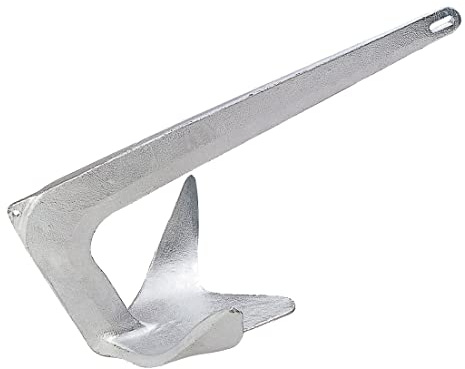 Lewmar Galvanized Steel Claw Anchor 22 lbs. for Boats 20'-36', Bruce-Style Claw for Quick Setting, Bow Roller Compatible, Measures 21-1/4 L x 14-13/16 W x 11-1/4H - 2020202245