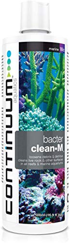 Continuum Aquatics Bacter Clean M for Reef & Marine Aquariums – Loosens Detritus, Cleans Live Rock, Reduces Organic Waste & Enhances Water Clarity Naturally, 500ml