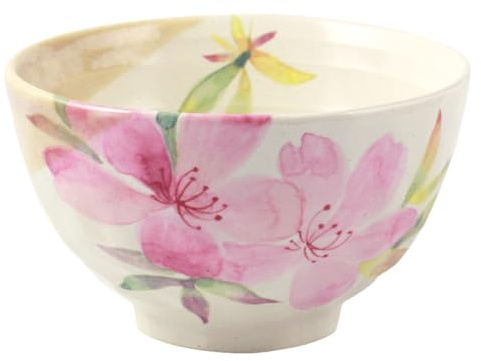 Ceramic Indigo Flower Kaori Rice Bowl, Azalea