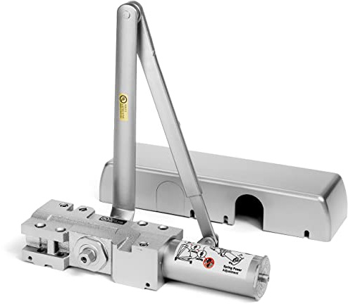 Dynasty Hardware Door Closer, Grade 1 Heavy Duty Commercial Hydraulic Closer, Self-Closing, Adjustable Spring Size 1-6, ADA Compliant, Surface Mount, Sprayed Aluminum, Series 4401