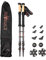 Rothwild Wanderstöcke, Modell Steinbock, Trekkingstöcke aus Carbon mit Kork-Griff, für Damen und Herren, Länge 105-135cm Schwarz