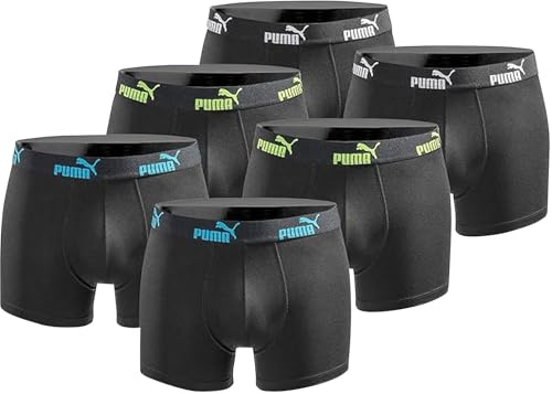 PUMA Boxershort 6er Pack Herren Basic Black Limited Edition - New Tripple Black- Gr.M