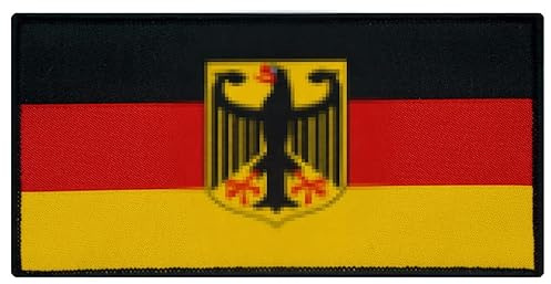 Café Viereck ® Bundeswehr Germany Deutschland Flaggen Patch mit Adler - gewebt mit Klett (14 x 7 cm)