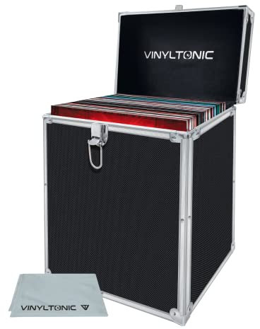 Vinyl Tonic 30,5 cm große Vinyl-Schallplatten-Aufbewahrungsbox, Schwarz, 30,5 cm, Aktentasche