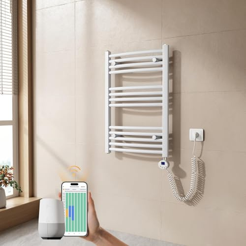 EMKE Radiador Toallero Eléctrico para Baño,75 x 50 cm, 300 W,Blanco