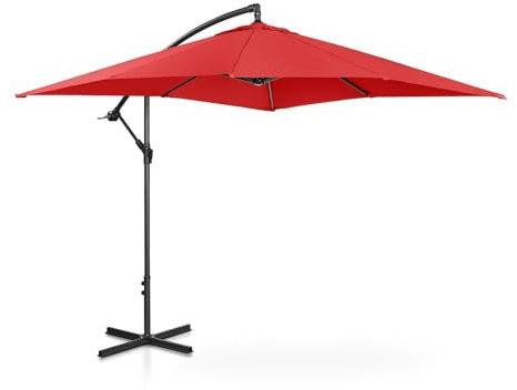 Helloshop26 Parasol déporté - Rouge - Rectangulaire - 250 x 250 cm - Inclinable 14_0007603