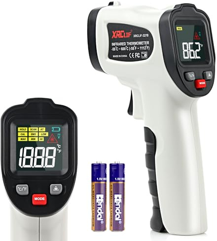 Infrared Thermometer Gun -58℉～1112℉, Laser Thermometer Temperature Gun with LCD Display, Infrared Laser Thermometer Gun for Cooking, BBQ, Oven, Digital Infrared Thermometer Temp Gun