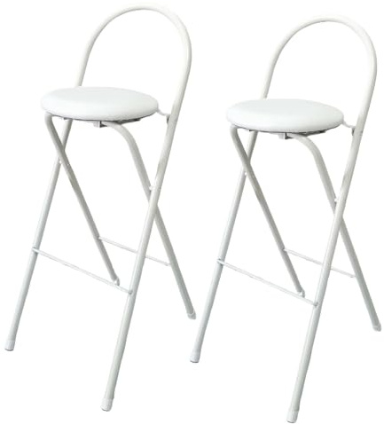 DURAGS Sgabello da Bar Pieghevole con Poggiapiedi, Sgabelli da Cucina Pieghevole Imbottito In PU, Sgabelli Pieghevoli Alti per Giardino Indoor Outdoor (Color : 2pcs, Size : 65cm/26in)