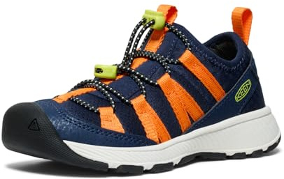 KEEN Unisex barn Motozoa sneakers, naval academy bright marigold, 38 EU