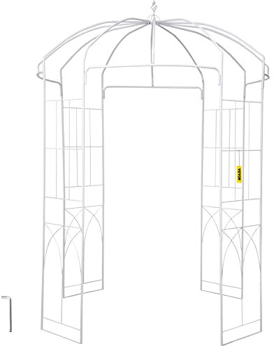 VEVOR Rosenbogen aus Metall 201 x 201 x 274 cm, Rosenpavillon Gartenlaube Gartenpavillon für Kletterpflanzen, Jasmin Hochzeitsbogen Rankgitter, Rankhilfe Weiß