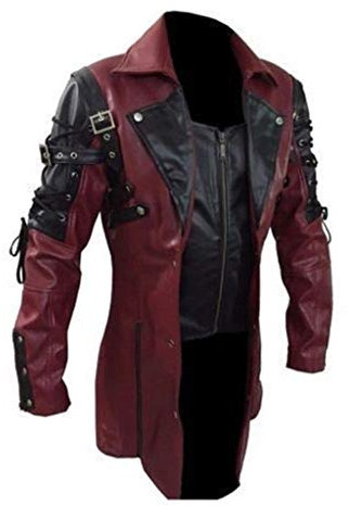 SRZYMJ Lederjacke Herren Rot Lederjacke Herren Echtleder Schwarz Freizeitjacke Herren Slim Fit Regenponcho Große Größen Herren Hemd Langarm Regenjacke Herren Fahrrad L Herren Mantel Kurz