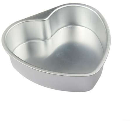 Teglia per torta a forma di cuore, in lega di alluminio, varie dimensioni, facile da pulire (15,2 cm)