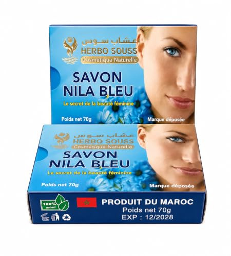 Savon à base de poudre de nila bleu,lot de 2 réduit les taches et imperfections de la peau