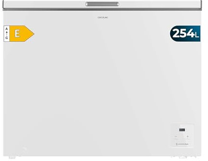 Cecotec Congelador Horizontal 254L Bolero CoolMarket Chest 254 White E. Función Dual: Frigorífico o Congelador, Inverter Plus, Bajo Consumo, Fast Freezing, Control Sencillo, Bloqueo Infantil