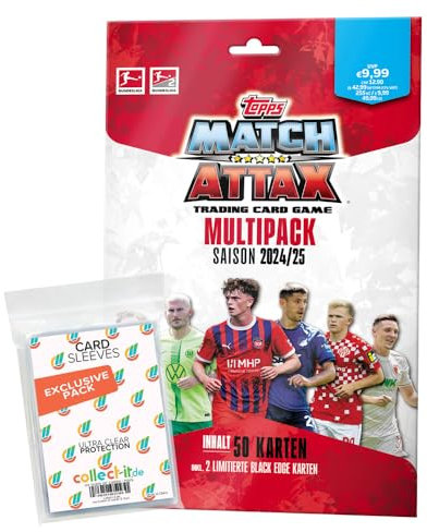 Bundle mit Topps Match Attax Bundesliga - 2024/2025-1 Multipack + Exklusive Collect-it Hüllen