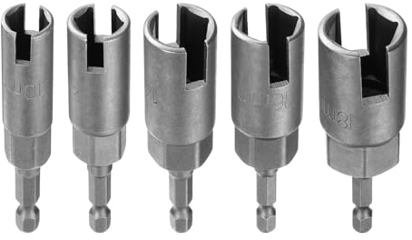 QUARKZMAN 5 Stück H10/12/14/16/18 Flügelmutter-Schraubendrehersatz | 10mm/12mm/14mm/16mm/18mm, Power Deep Slot Flügelmutter-Bohrer-Bit-Schlüssel, Metrische 6-Punkt-Buchse, 1/4 Sechskantschaft