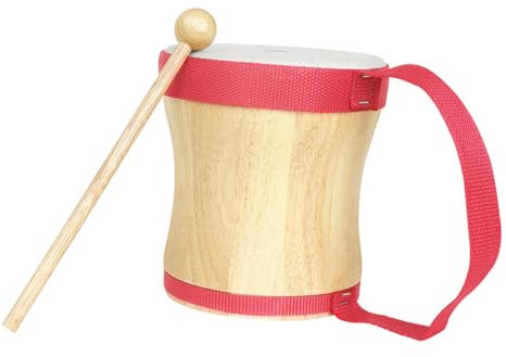 ibasenice Handtrommel Mit Schlägel Perkussionsinstrument Aus Holz Und Schaffell Tragbar Für Junge Mädchen Und Erwachsene Rhythmusinstrument Für Musikalische Entwicklung